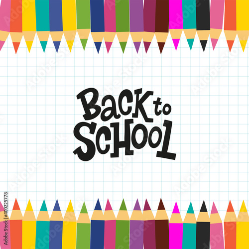 Colors and paper Back to school student picture - Vector