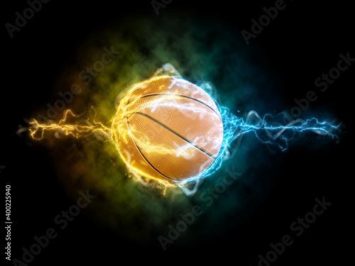Basketball and electric waves