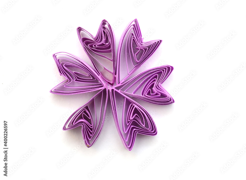 Quilling flower with paper on white Quilling flower with paper on white