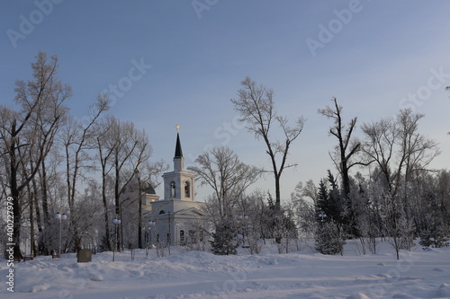 church in the snow