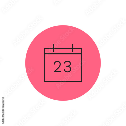 Isolated calendar computers tecnology online red logo- Vector