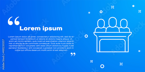 White line Jurors icon isolated on blue background. Vector.