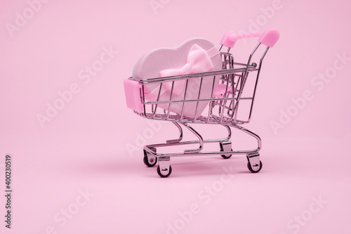 pink shopping cart