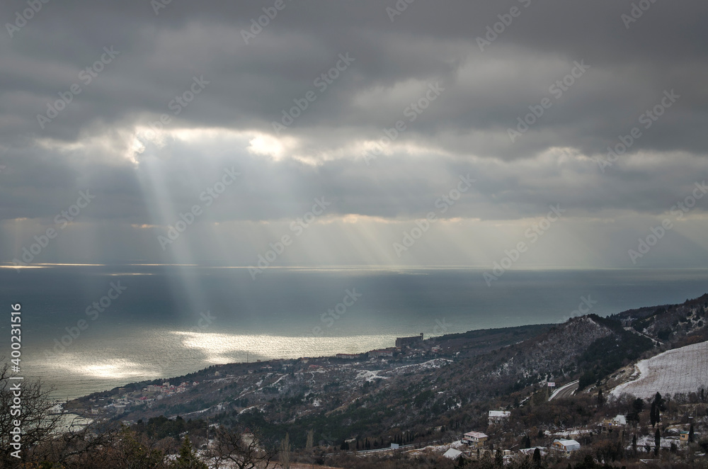 View of the Crimean mountains near Simeiz