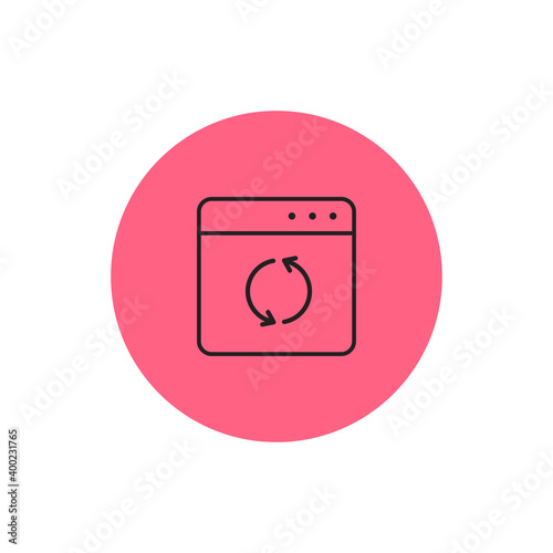 Isolated window computers tecnology online red logo - Vector