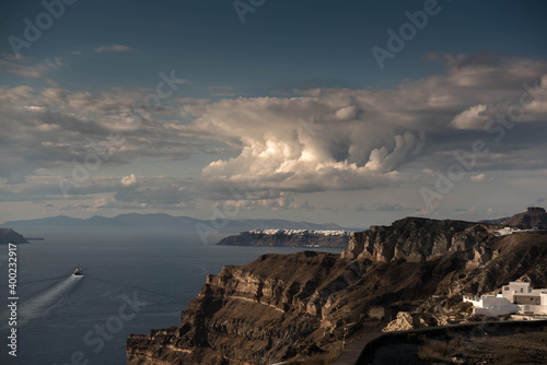 Bilde på lerret Santorini Landscape
winter clouds over Fira