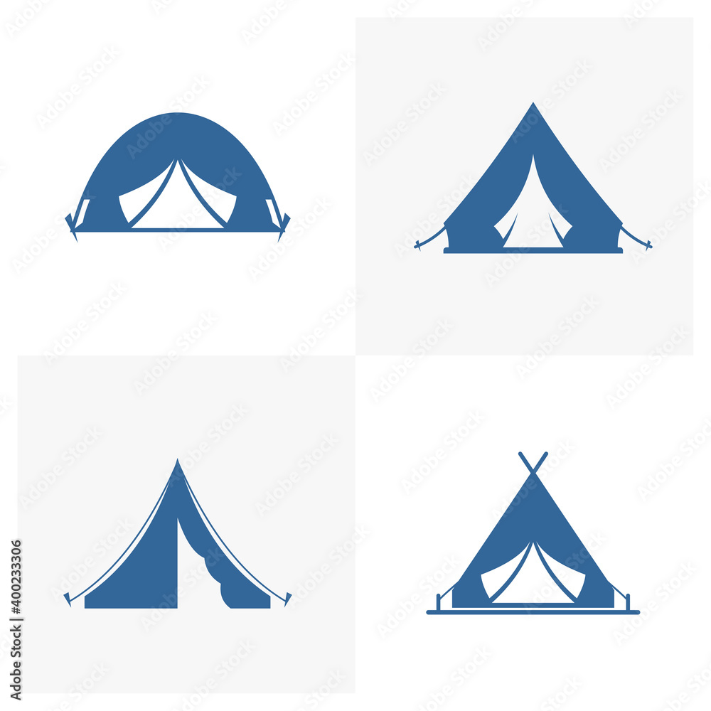 Set of Tent logo design vector template, Outdoor logo design concept, Icon symbol Set of Tent logo design vector template, Outdoor logo design concept, Icon symbol