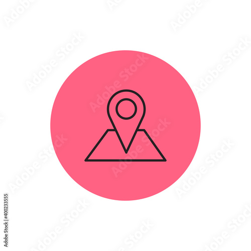 Isolated location computers tecnology online red logo- Vector