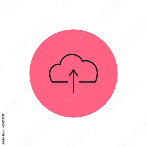 Isolated upload computers tecnology online red logo- Vector