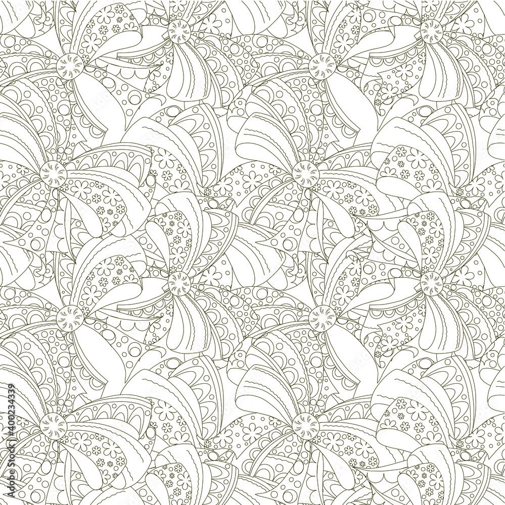Decorative bows doodle monochrome ink sketch art design stock vector illustration for web, for print, for wraping papper, for wallpaper Decorative bows doodle monochrome ink sketch art design stock vector illustration for web, for print, for wraping papper, for wallpaper