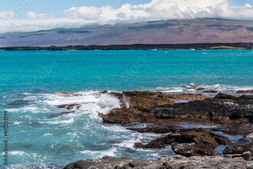 Lava Covered Shoreline Of Kihola State Park Reserve With The Kohala Mountains In The Distance, Hawaii, Hawai,USA © Billy McDonald