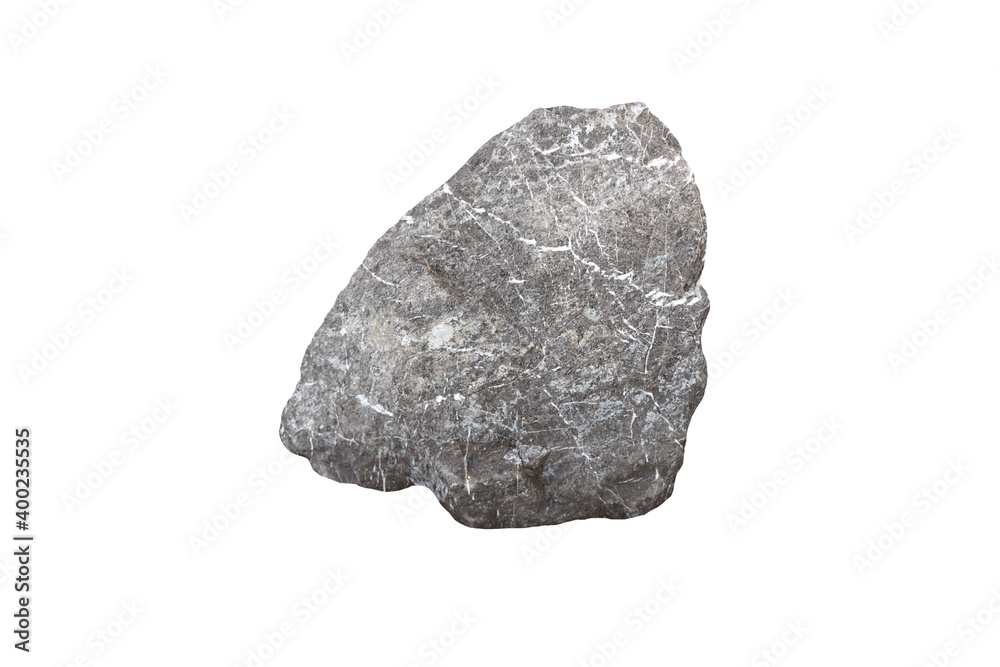 specimen of gray limestone rock isolated on a white background. specimen of gray limestone rock isolated on a white background.