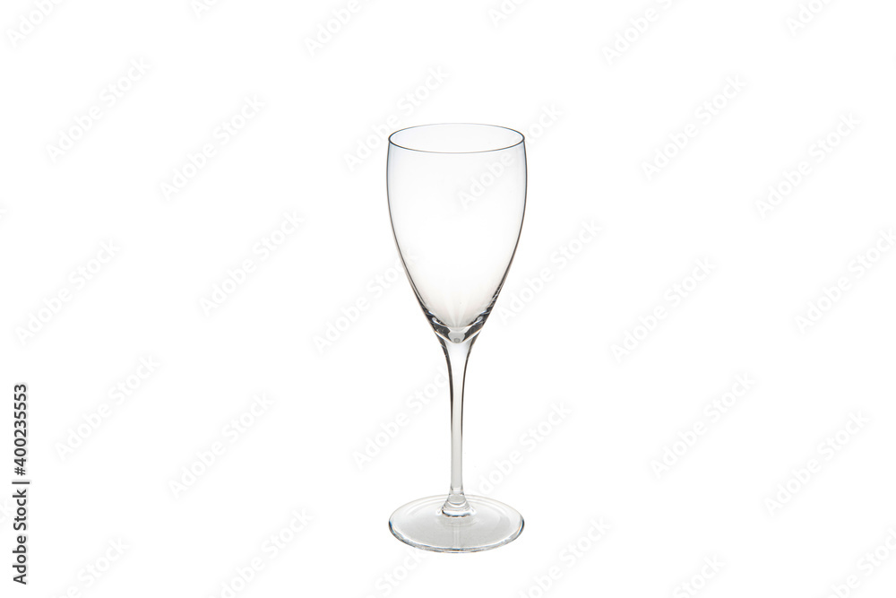 crystal wine glass isolated on white