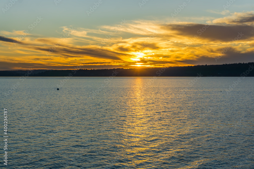 Obraz premium Water Sunset Landscape 7