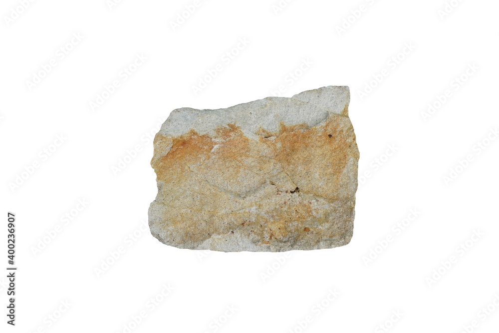 raw sandstone rock isolated on a white background.