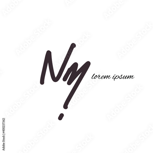 Nm white background handwritten logo