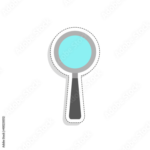Isolated magnifying glass tool back to school sticker- Vector