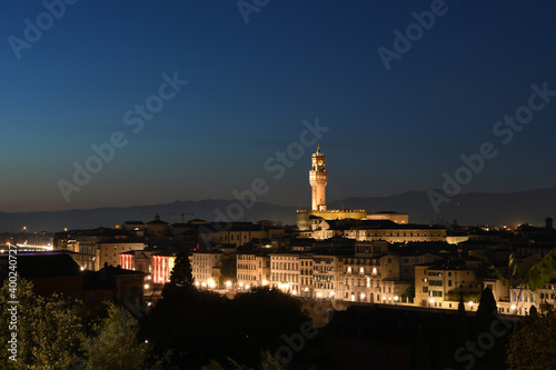 Cityscape of Florence. The Palazzo Vecchio is the town hall of Florence, Italy.