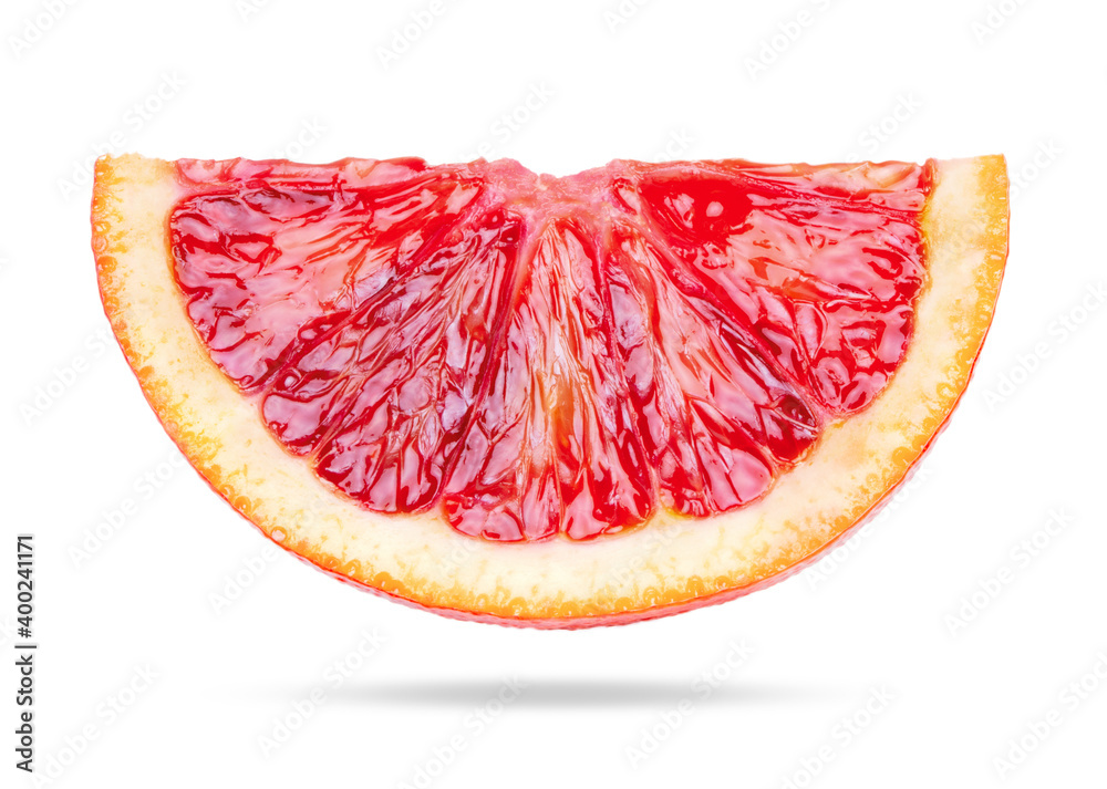 slice of fresh grapefruit isolated on white
