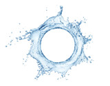 circle water splash isolated on white background