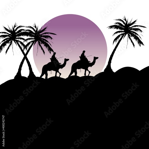 silhouette of a camel