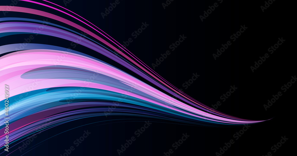 Abstract wave, txture made of lines, bright curve from wide shape into thin line, brush stroke, wallpaper Abstract wave, txture made of lines, bright curve from wide shape into thin line, brush stroke, wallpaper