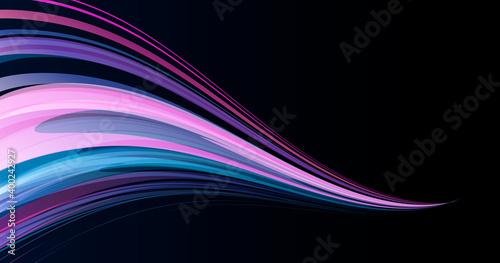 Abstract wave, txture made of lines, bright curve from wide shape into thin line, brush stroke, wallpaper
