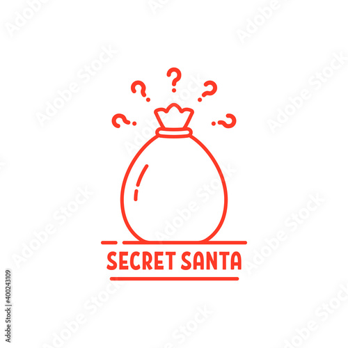 red thin line bag like secret santa