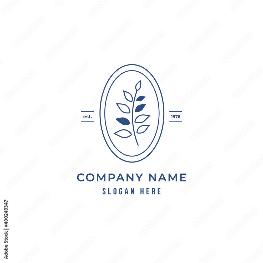 Floral and organic brand logo design vector illustration. Vector abstract logo and branding design templates in trendy linear minimal style, emblem for beauty studio and cosmetics