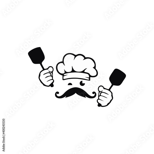 it's a chef logo holding a spatula
