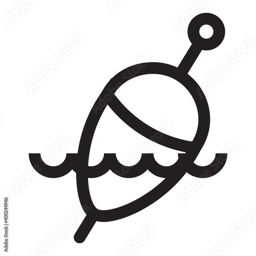 Hobby Fishing Float Water Flat Icon Isolated On White Background