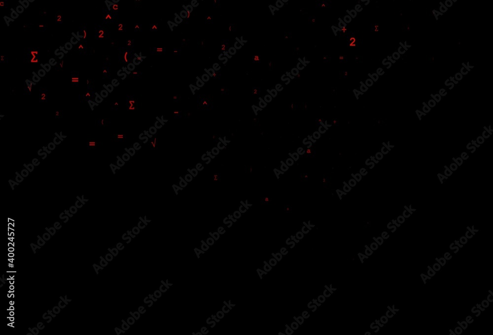 Dark Red vector cover with math elements.