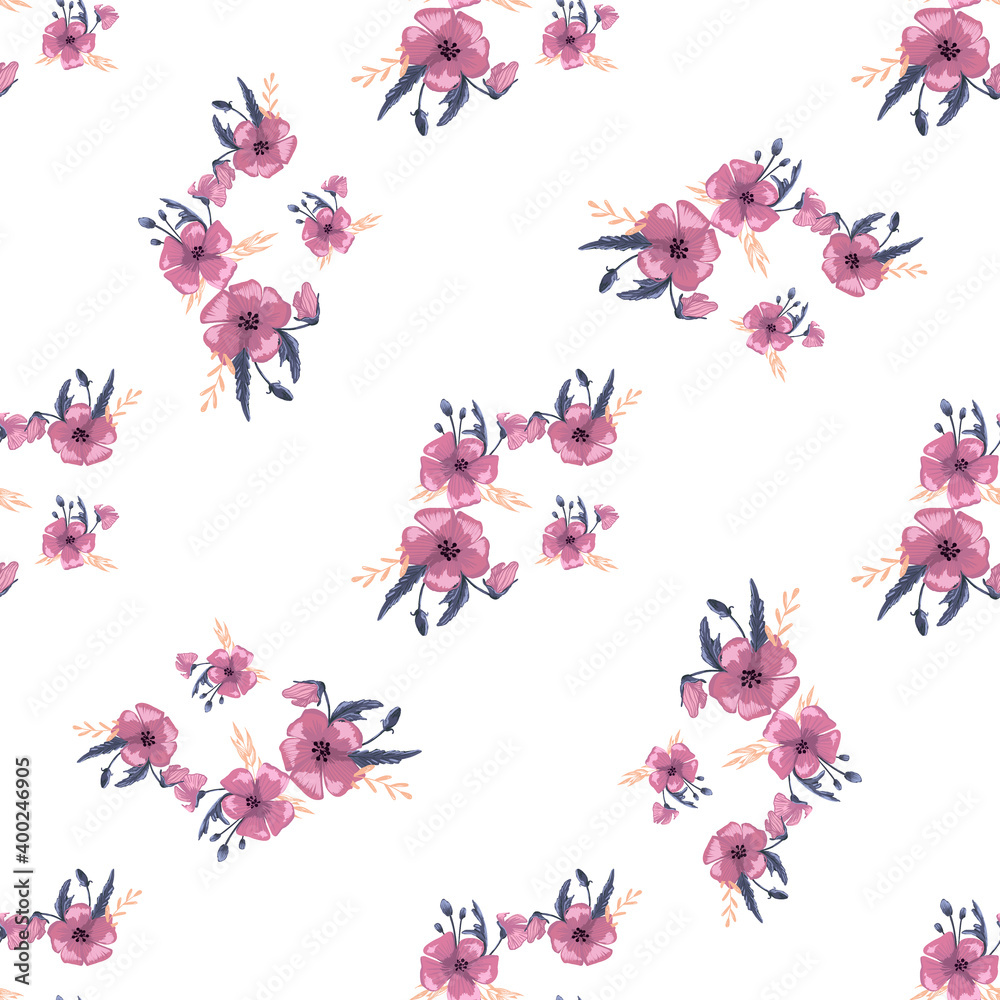 Fashionable cute pattern in native popies flowers. Flower seamless background for textiles, fabrics, covers, wallpapers, print, gift wrapping or any purpose Fashionable cute pattern in native popies flowers. Flower seamless background for textiles, fabrics, covers, wallpapers, print, gift wrapping or any purpose