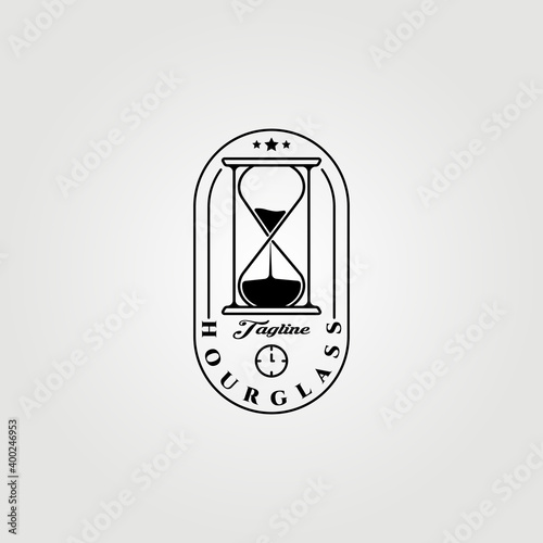hourglass logo vector illustration design, simple logo for branding, company, store , business