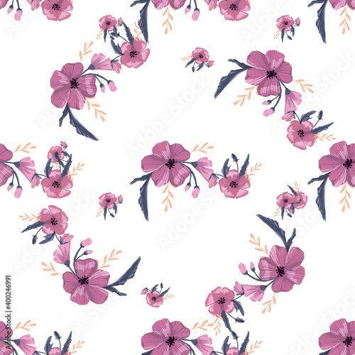 Fashionable cute pattern in native popies  flowers. Flower seamless background for textiles, fabrics, covers, wallpapers, print, gift wrapping or any purpose