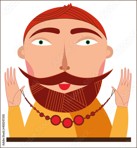 Jewelry seller on a white background