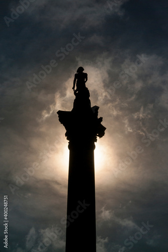 Monument to admiral Nelson in Trafalgar square of London
