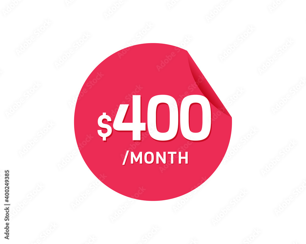 $400 Dollar Month. 400 USD Monthly sticker $400 Dollar Month. 400 USD Monthly sticker