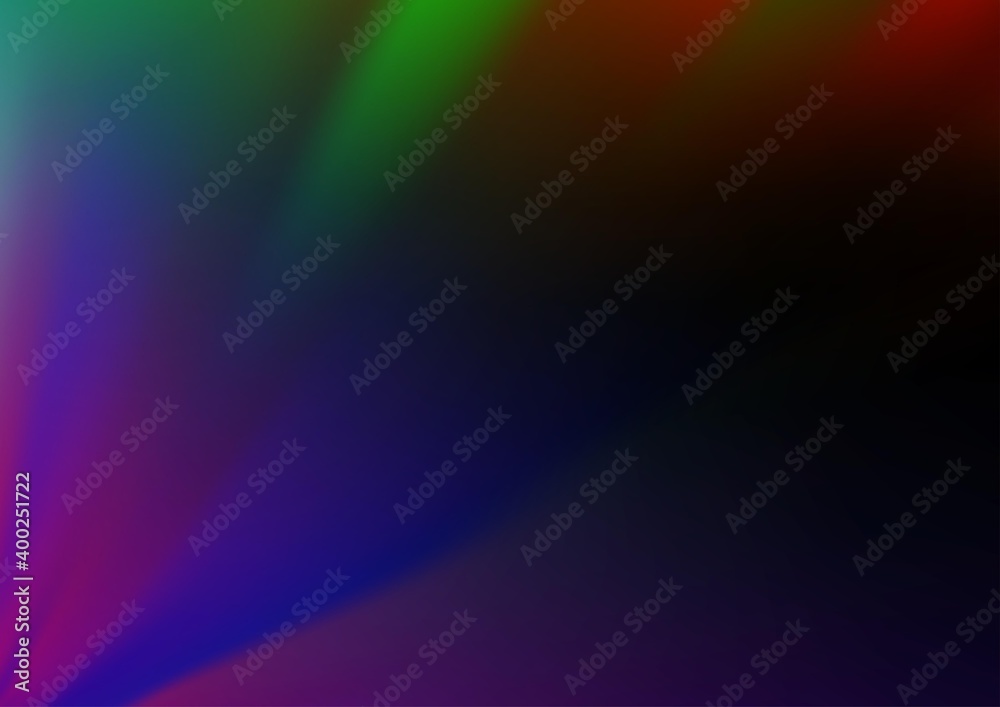 Fototapeta premium Dark Multicolor, Rainbow vector blurred shine abstract template.
