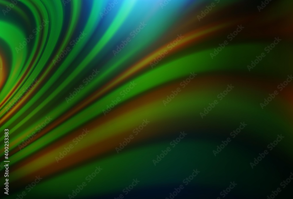 Dark Green, Yellow vector background with lava shapes.
