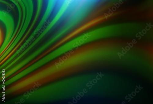 Dark Green, Yellow vector background with lava shapes.