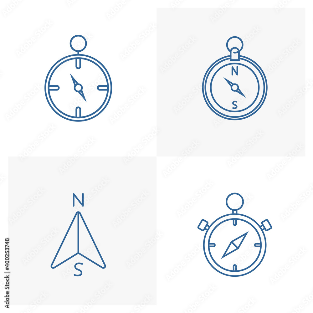 Set of Compass logo design vector template, Outdoor logo design concept, Icon symbol