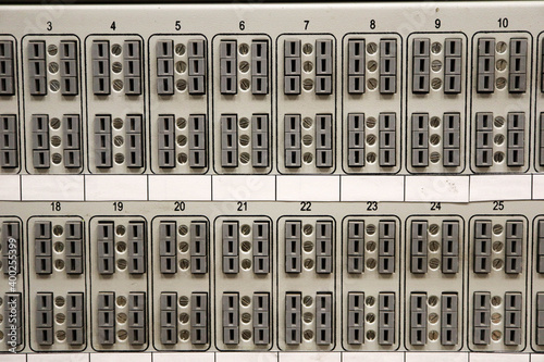 Telecommunication cross patch panel telephone exchange photo