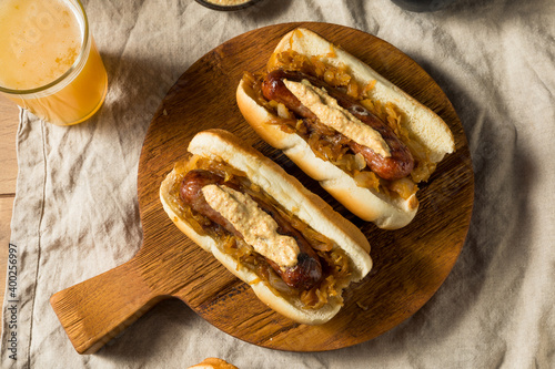 Homemade Bratwurst Sausage Sandwiches