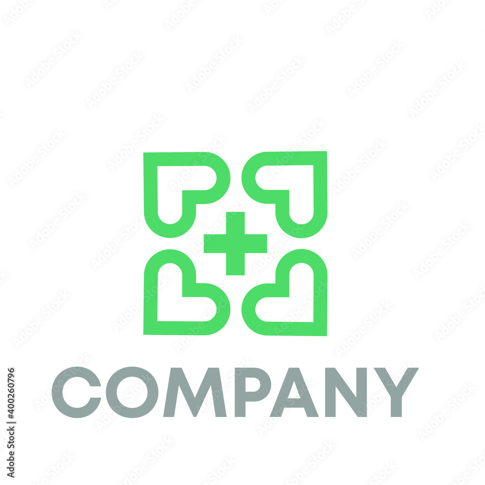 Obraz premium Heart Plus Logo Design