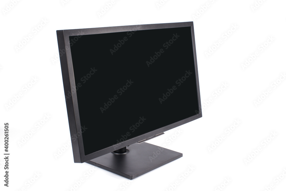 computer monitor with blank display on white background computer monitor with blank display on white background