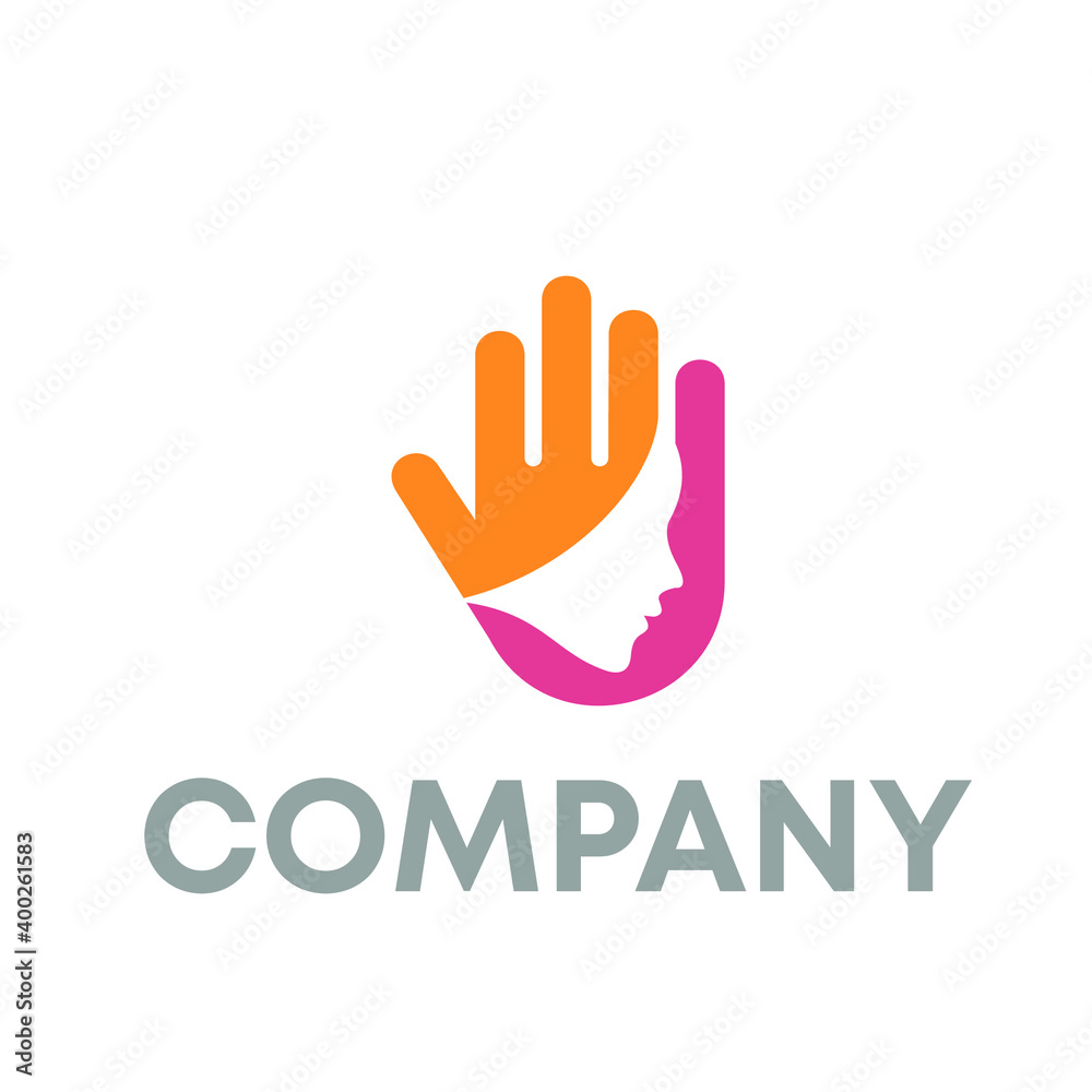 human head and hand logo human head and hand logo