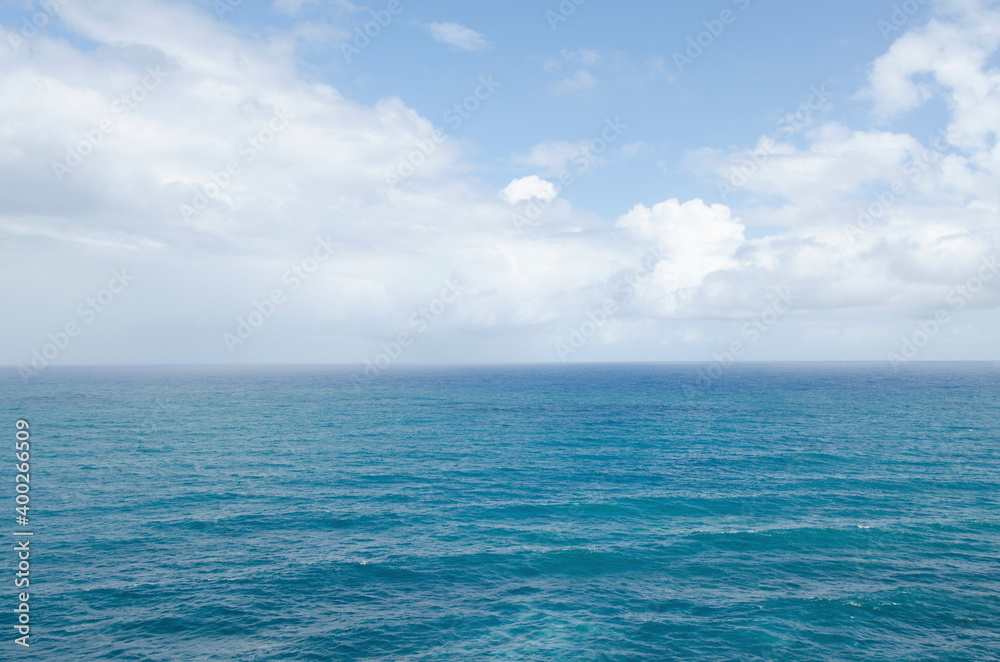 Puerto Rico, Rio Grande, Puffy clouds over Atlantic Ocean Puerto Rico, Rio Grande, Puffy clouds over Atlantic Ocean