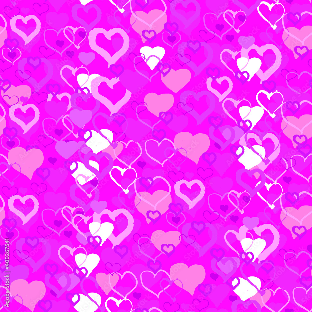Seamless vector pattern with a lot of little hand-drawn hearts