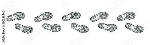 Footprints of shoes. Vector drawing